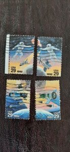 US Scott # 2631-2634; Four used 29c Space Achievements, 1992; VF centering