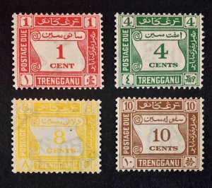 MOMEN: MALAYA TRENGGANU SG #D1-D4 1937 MINT OG H £170 LOT #68398*