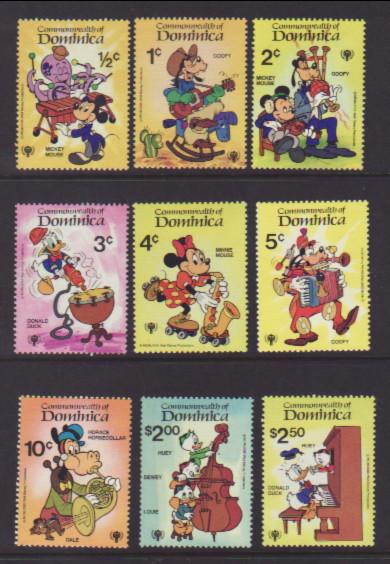 Dominica Disney's 644-652 MNH VF  