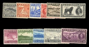 Newfoundland #232-243 Cat$64.50, 1937 George VI. complete set, never hinged