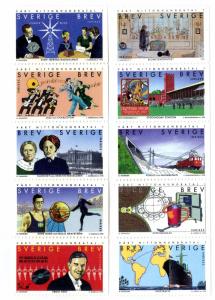 SWEDEN 2300-9 MNH 2 STRIPS OF 5 SCV $25.00 BIN $15.00