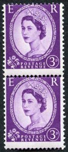 SG575 3d Deep Lilac wmk Crowns Ord Perf Shift error U/M Pair