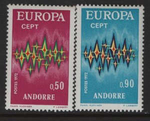 ANDORRA, FRENCH, 210-211, MNH, 1972 Europa issue