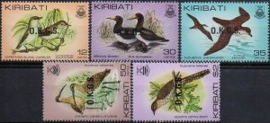 Kiribati OKGS 1982 SGO36-O40 Birds overprinted set MNH