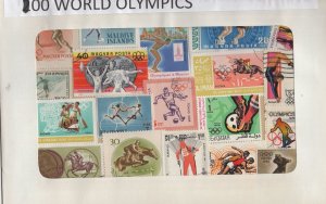 A Nice Selection Of 100 All Different Topicals. World Olympics.   #02 TOP60