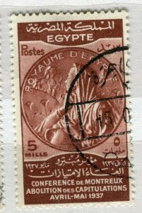 EGYPT; 1937 Montreux Conf. fine used 5m. value SP-572605