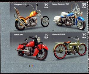 US  4085-4088  American Motorcycles - Plate Block of 4 - MNH - V11111  LL