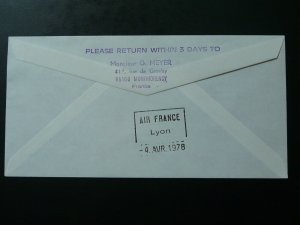 first flight cover Copenhagen Lyon Fokker 28 Air France Denmark 86906