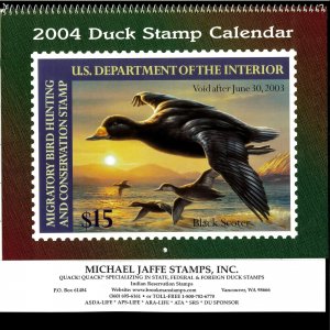 2004 DUCK STAMP CALENDAR - GREAT PICTURES & COLLECTIBLE, OR SAVE UNITL 2032!