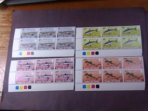 TRISTAN da CUNHA # 302-305-MINT/NH-COMPLETE SET OF PLATE # BLOCKS OF 6--1982