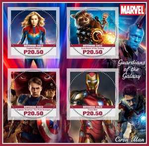 Stamps.Cinema. Marvel  2022 year 1+1 sheets perf Botswana