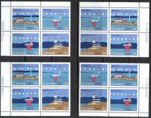 Canada Sc# 1066a MNH PB Set/4 1985 34c Canadian Lighthouses