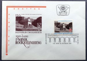 Austria #957 First Day Cover Vienna's First Mountain Spring Water Supply...