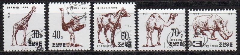 North Korea 3498-3502 - Cto - Animals (1995) (cv $6.90)