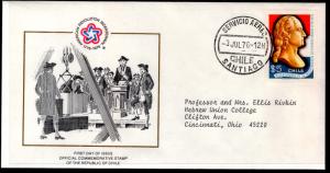 Chile 492 US Bicentennial Typed FDC