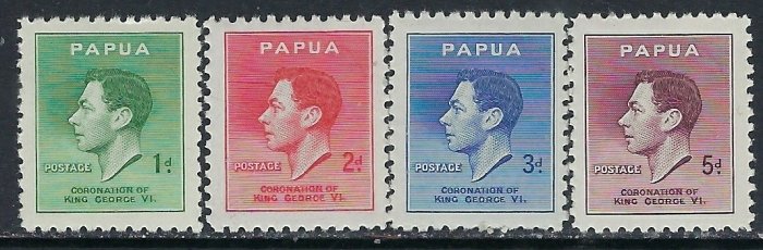 Papua New Guinea 118-21 MNH 1937 KGVI Coronation (ak5082)