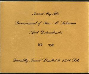 RAS AL KHAIMA 1964  HALF DOLLAR  JOHN F. KENNEDY GOLD  FOIL PERF COIN STAMPS