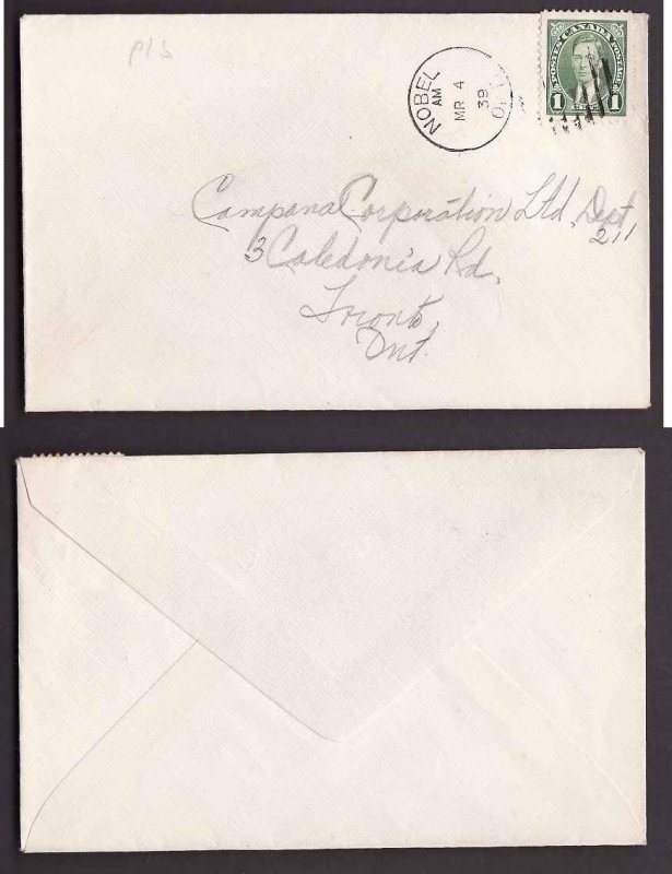 Canada-cover #7163-1c printed matter-Parry Sound District-Nobel, Ont -Mr 4 1939