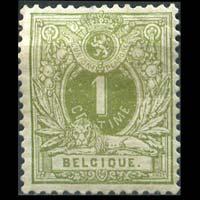 BELGIUM 1884 - Scott# 49 Lion 1c LH