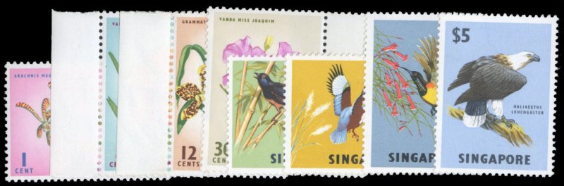 Singapore #62-69 Cat$73.90, 1963 Flowers and Birds, complete set, never hinged