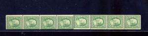 Scott 348 Washington Mint Coil Paste Up Strip of 8 Stamps NH  (LOT 756)