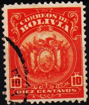 Bolivia. 1919 10c S.G.152 Fine Used