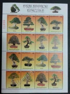 *FREE SHIP Philippines Bonsai 2004 Bonzai Flowers Tree Plant Flora (sheetlet MNH