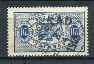 SWEDEN; 1900s early classic Official issue used 20ore. value fair Postmark