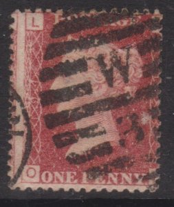 GB 1864 Victoria 1d Red Plate 194 LONDON W33 CANCEL Fine Used SG 44 VGC