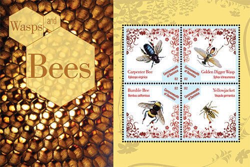 DOMINICA 2013 - WASPS AND BEES - SHEET OF 4 STAMPS - MNH