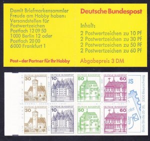 Germany 1231d (MiNr #23) 1981-81 Castles Complete Booklet Very Fine Scv $12.00