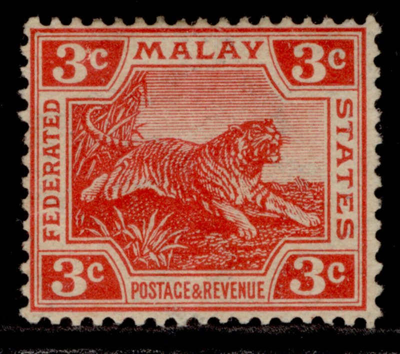 MALAYSIA - Federated Malay EDVII SG34b, 3c scarlet, M MINT. Cat £35. 