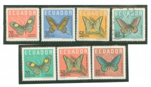 Ecuador #680-683/711-713 Unused Single (Complete Set) (Butterflies)