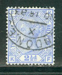 Great Britain Scott # 82, used, plate # 22, pos KF