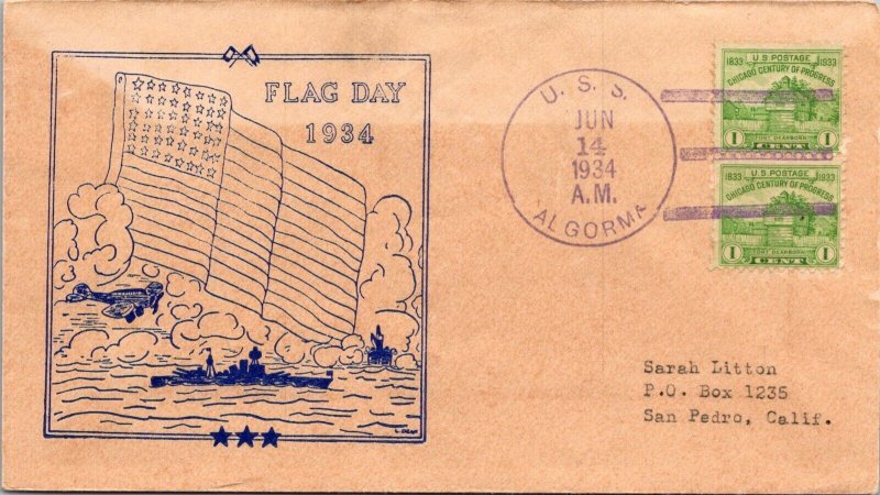 USS Algorma 1934 - Flag Day - F74304