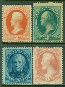 EDW1949SELL : USA 1879 Scott #183-86 Average-Fine, Mint No Gum. Catalog $850.00.