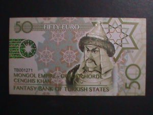 ​TURKEY-2019 COLLECTIBLES 50 EUROS UNCIRCULATED POLYMAR NOTE-VERY FINE
