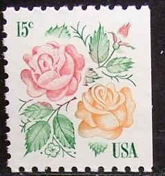 # 1737 MNH 15c Roses, bklt single - 2834