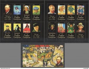 2011 Central Africa Art Paintings Vincent Van Gogh 1853-1890 Bl+2Kb ** Ca1053