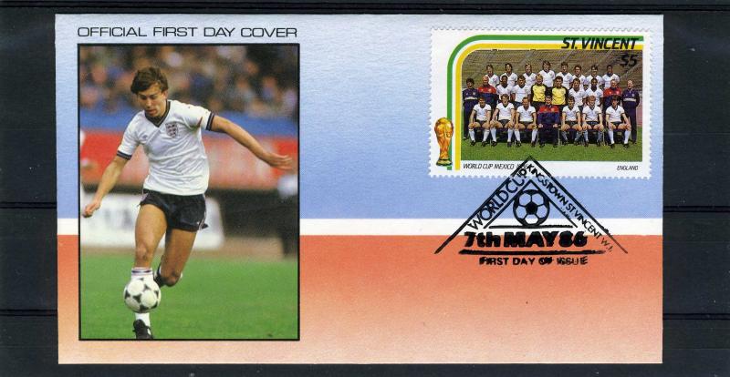 St. Vincent 1986 FIFA World Cup Mexico 1986 England team official FDC