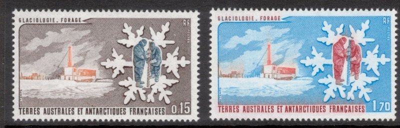 FRENCH ANTARCTIC 1984 Glaciers; Scott 105-06, Yvert 102-03; MNH