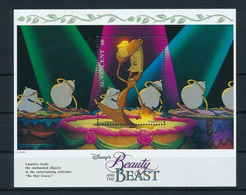 [23277] St. Vincent 1992 Disney Movie Beauty and the Beast MNH