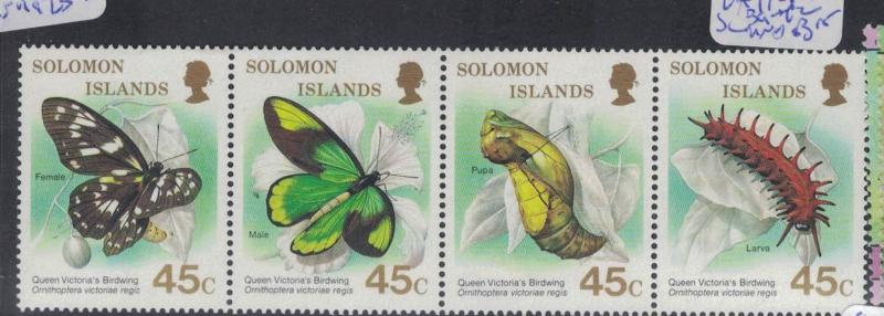 Solomon Islands Butterfly SC 608a Strip of Four MNH (8dpr)