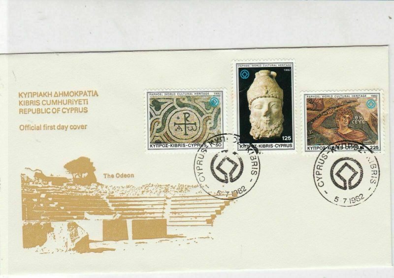 Republic of Cyprus 1982 Odeon Pic World Cultural Heritage Stamps FDC Cover 30406