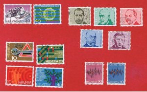 Switzerland #533-545  VF used  4 sets  Free S/H