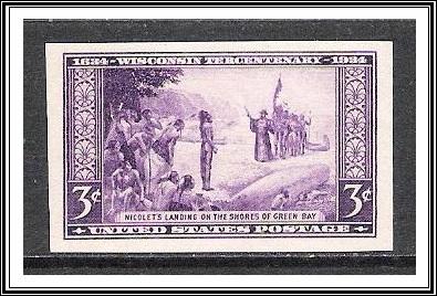 US #755 Wisconsin Issue Imperf ■ MNGAI