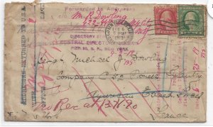 New York, NY to 52nd Pioneer Infantry, AEF France 1919 fwd multiple x (M6619)