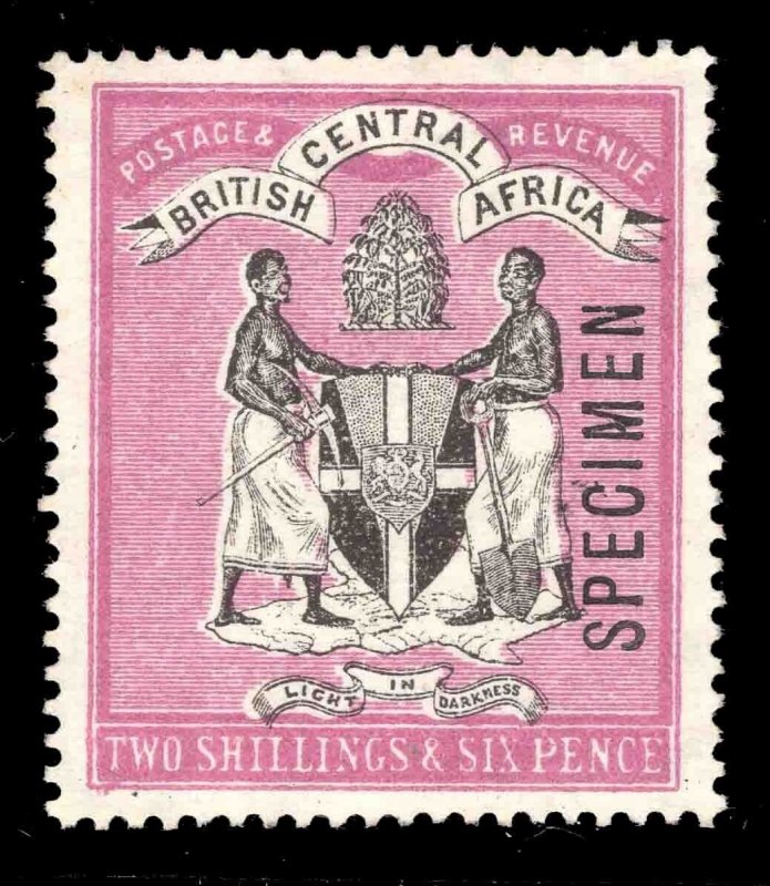 MOMEN: BRITISH CENTRAL AFRICA SG #37s SPECIMEN 1896 UNUSED LOT #66445 