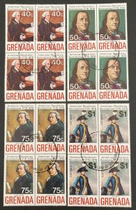 Grenada 1975 #628-32,c29-32, Wholesale/Block of 4, Used/CTO(see note), CV $10.