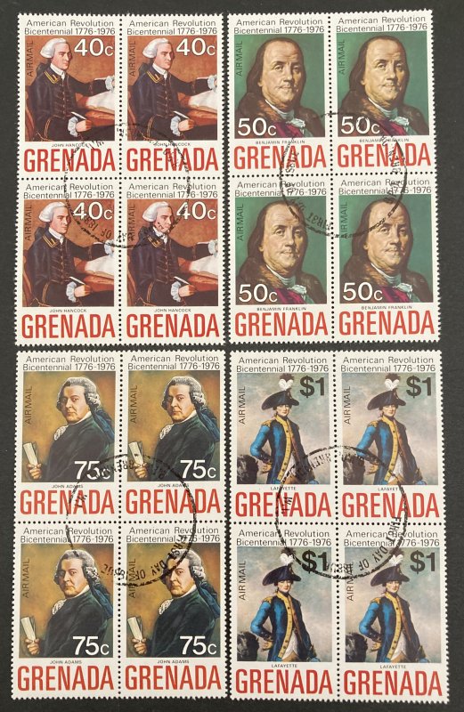 Grenada 1975 #628-32,c29-32, Wholesale/Block of 4, Used/CTO(see note), CV $10.